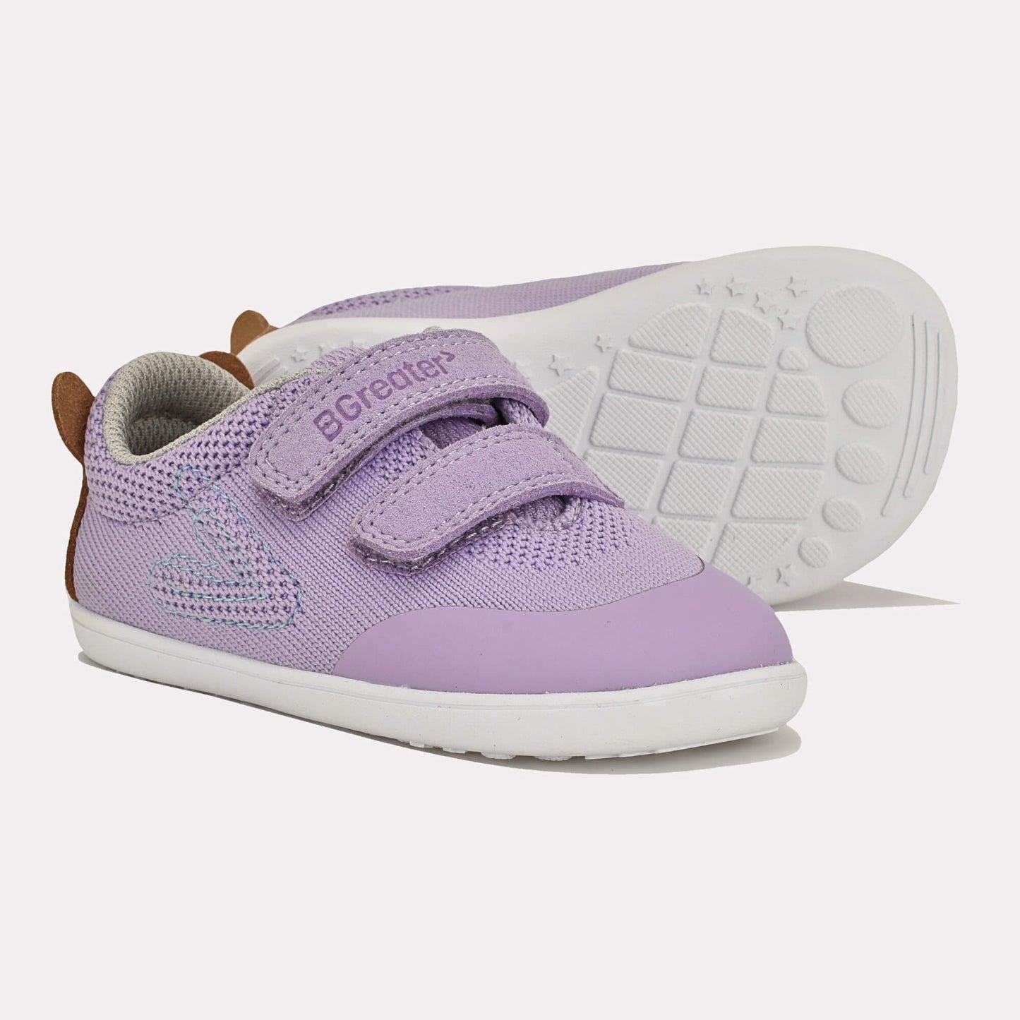 Lilac barefoot toddler trainer - pair with sole