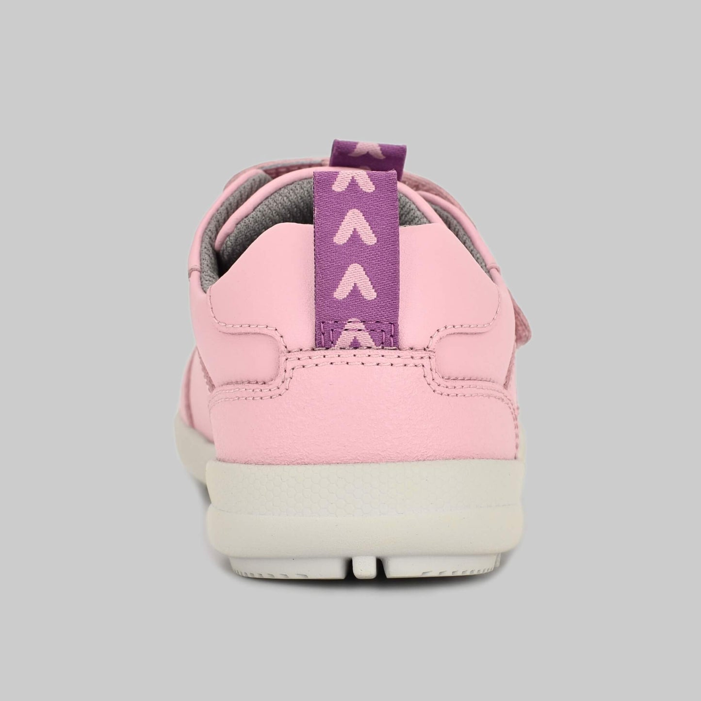 Kids All Leather Trainer in Pink - Back