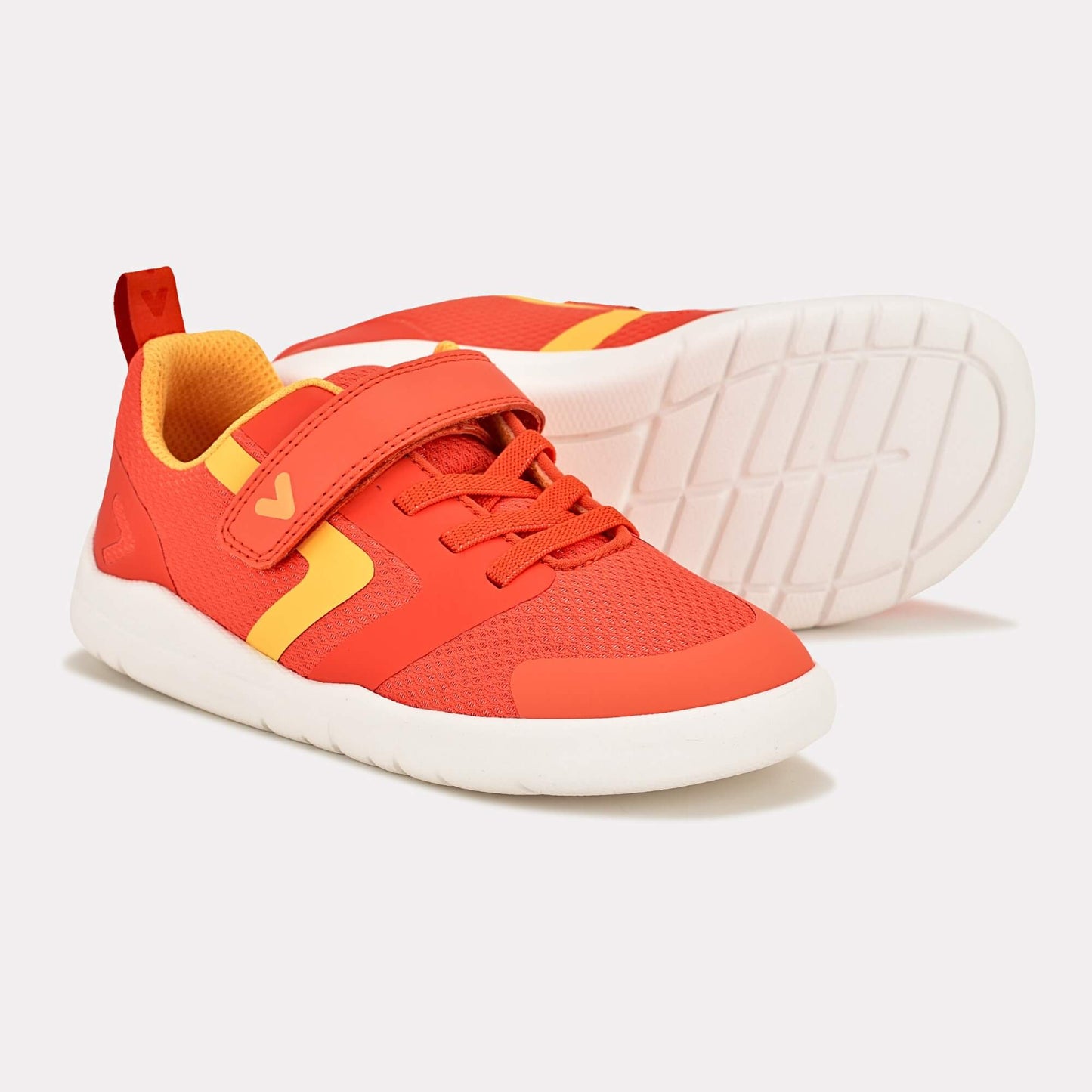 Orange barefoot kids trainer - pair with sole