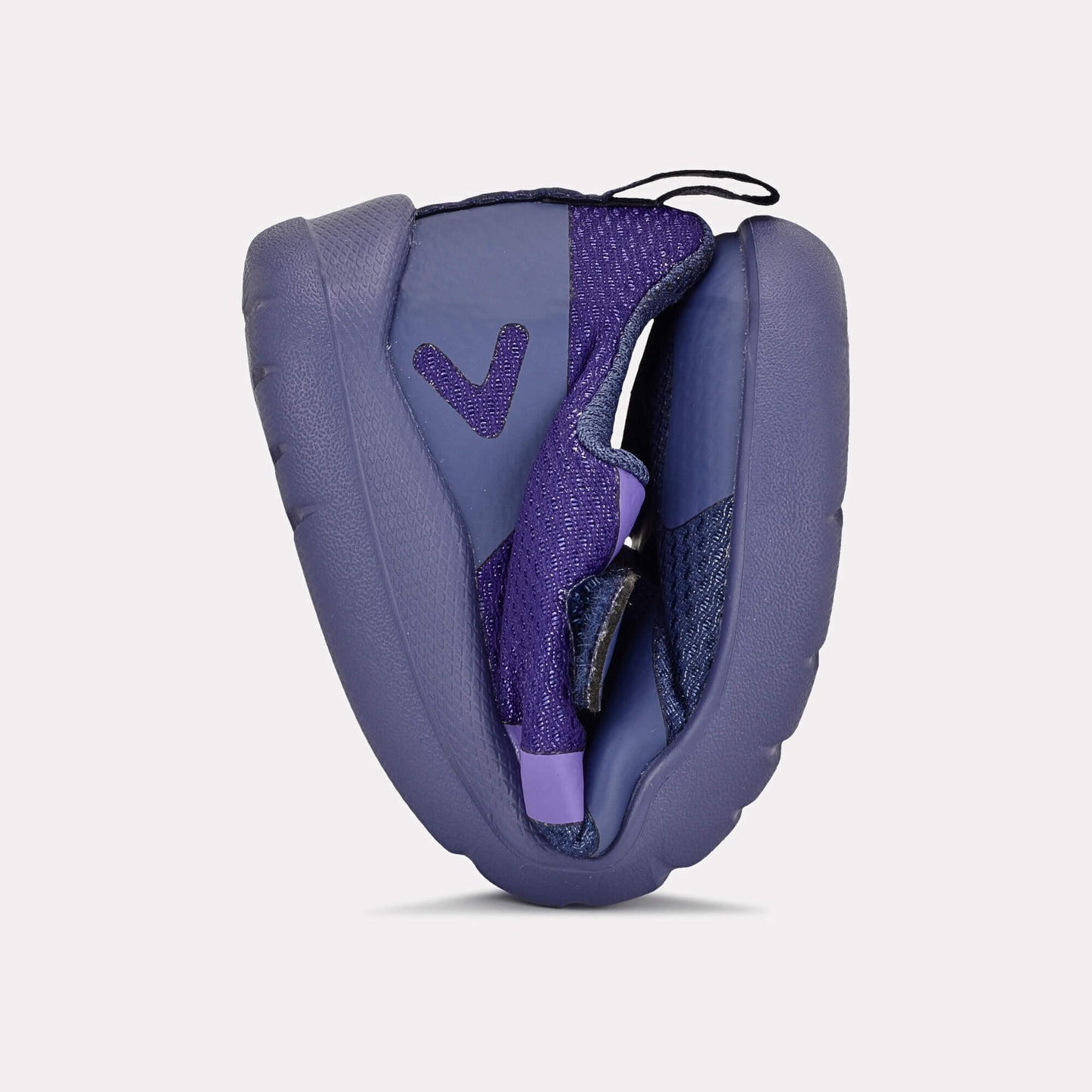 Purple barefoot kids trainer - flexed