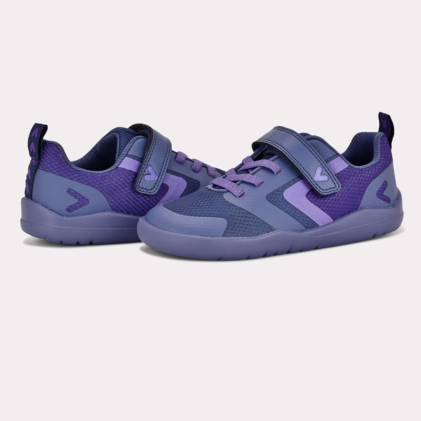 Purple barefoot kids trainer - pair facing