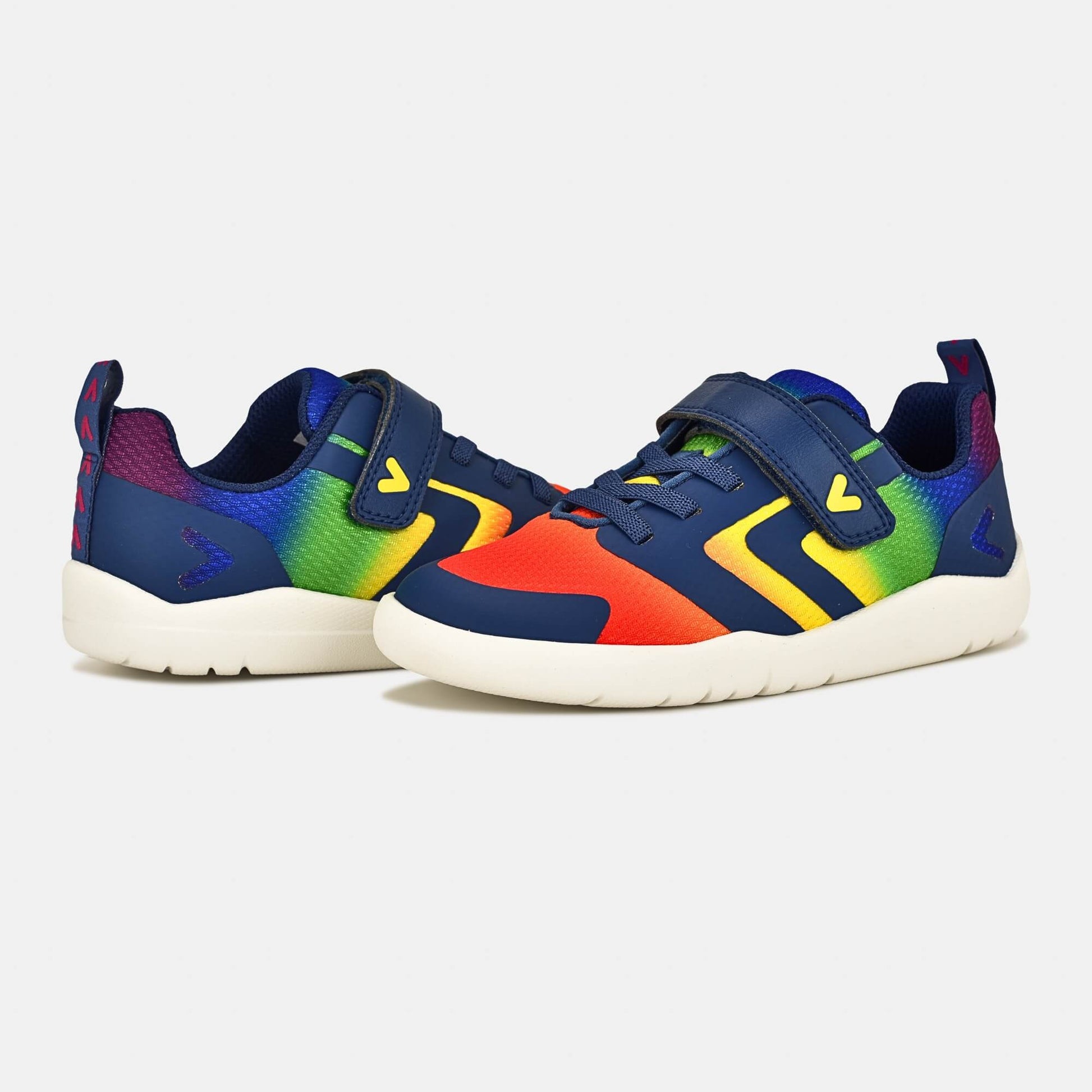 Rainbow barefoot kids trainer - pair facing