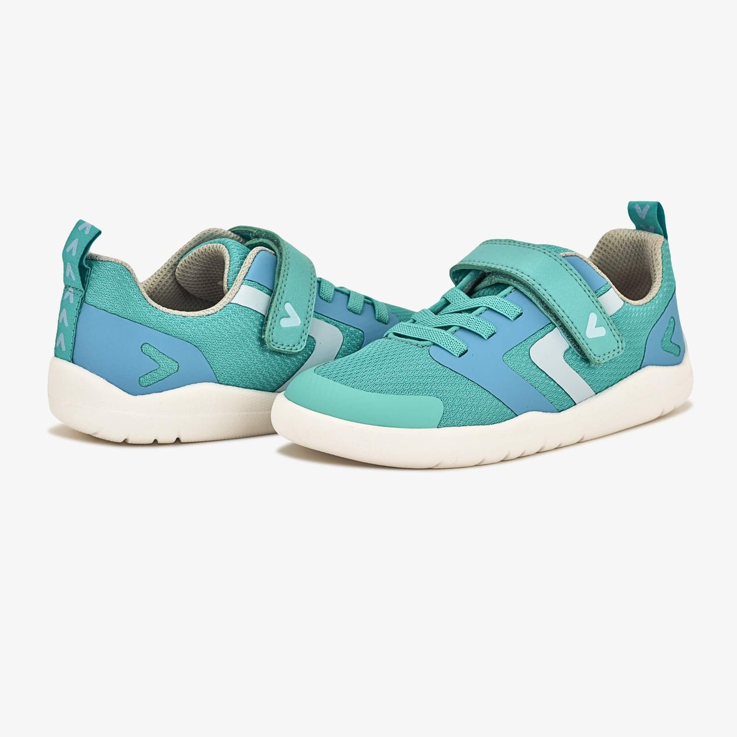 Teal barefoot kids trainer - pair facing