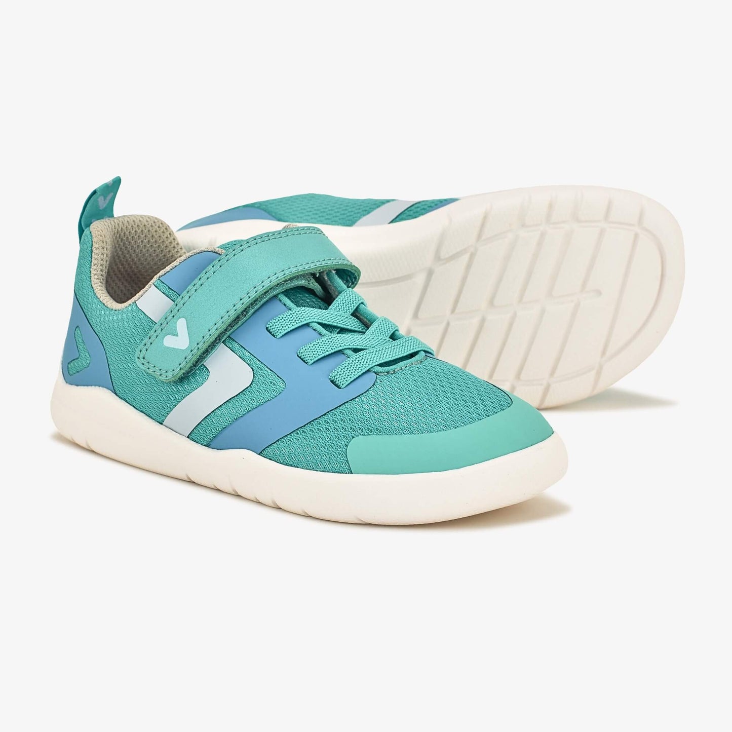 Teal barefoot kids trainer - pair with sole