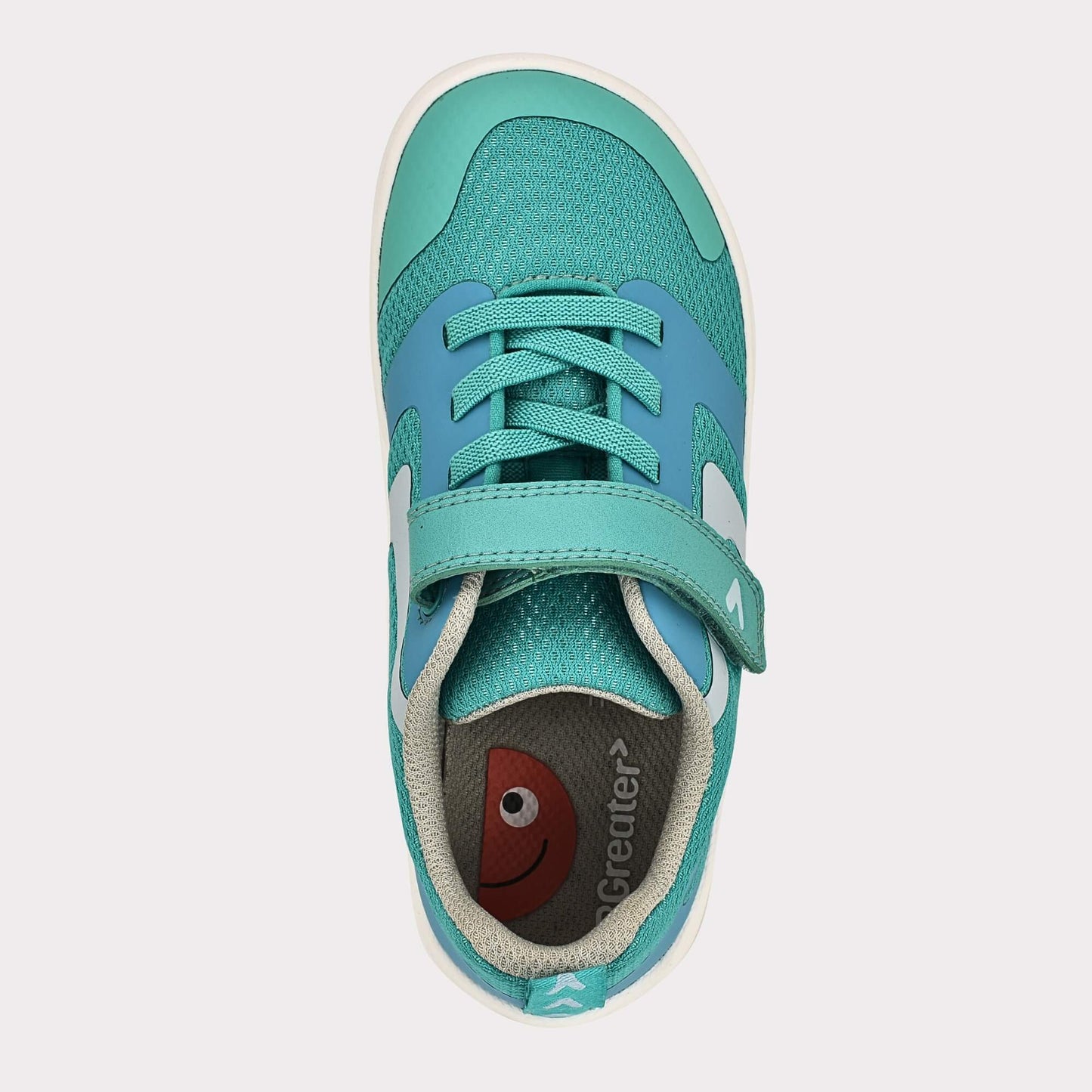 Teal barefoot kids trainer - top