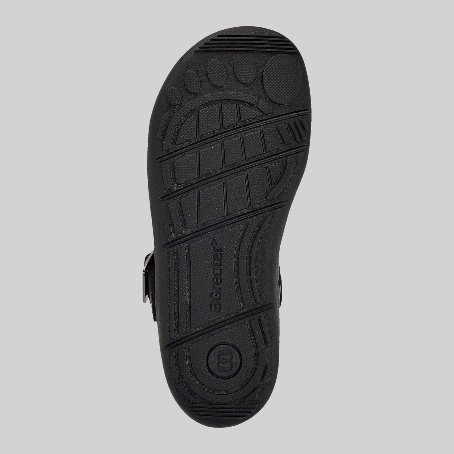 Matte black barefoot girls school shoe - sole