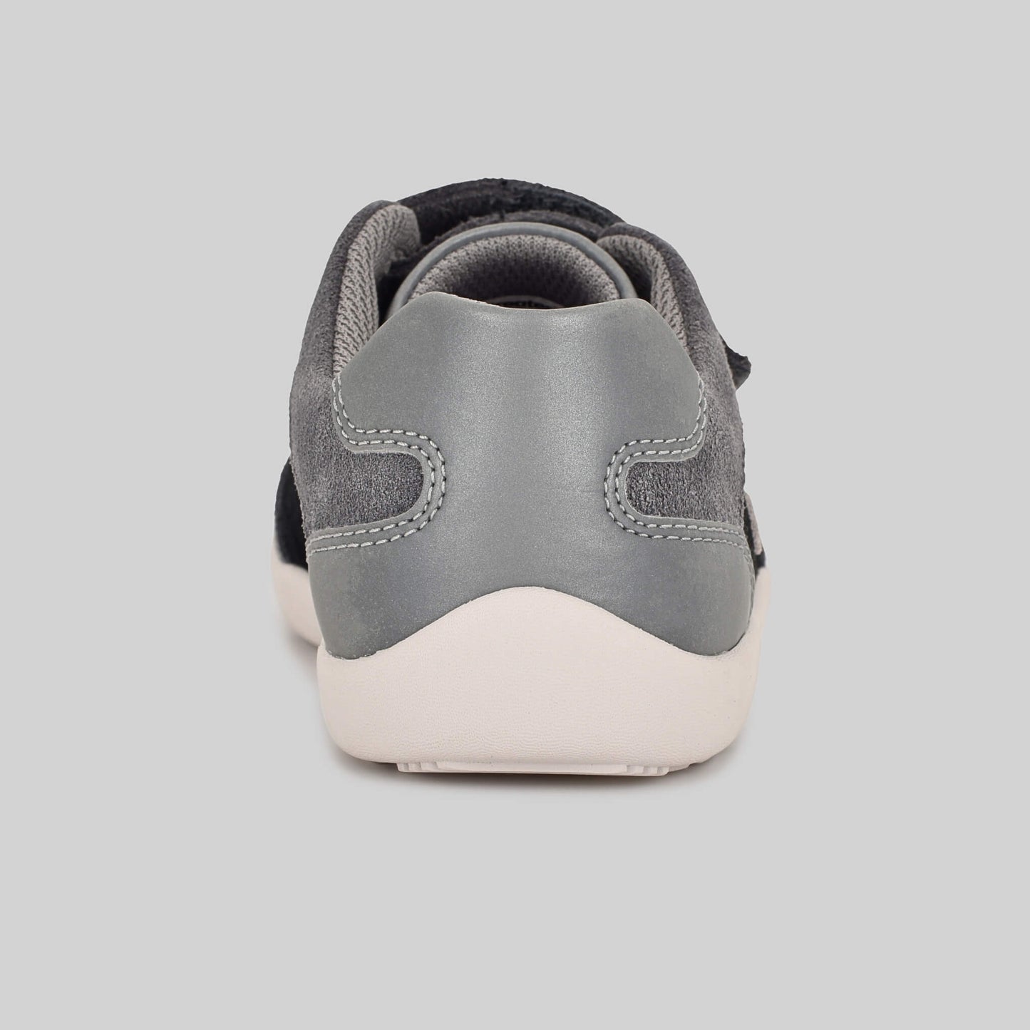 Kids Suede Velcro Trainer Black - Back