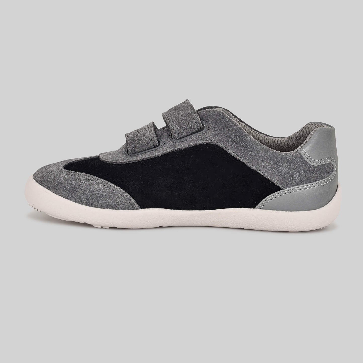 Kids Suede Velcro Trainer Black - Inside