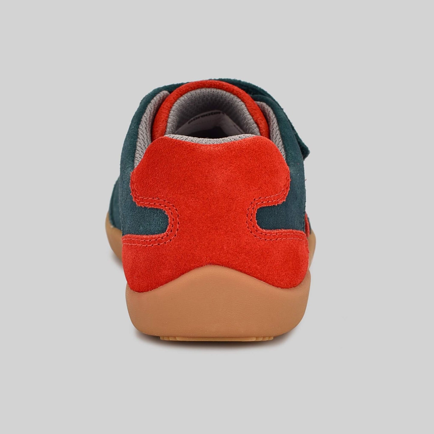 Kids Suede Velcro Trainer Green - Back