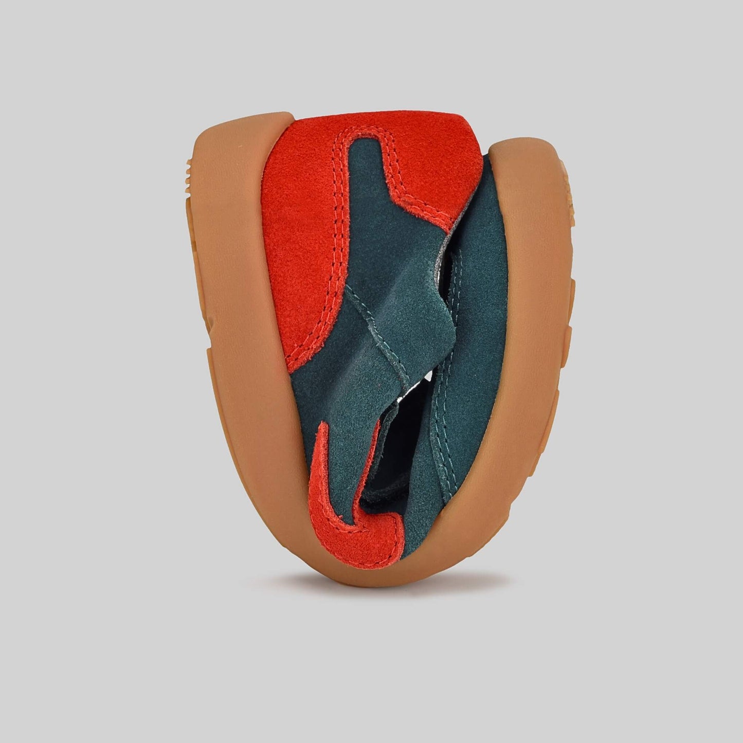 Kids Suede Velcro Trainer Green - Flexed
