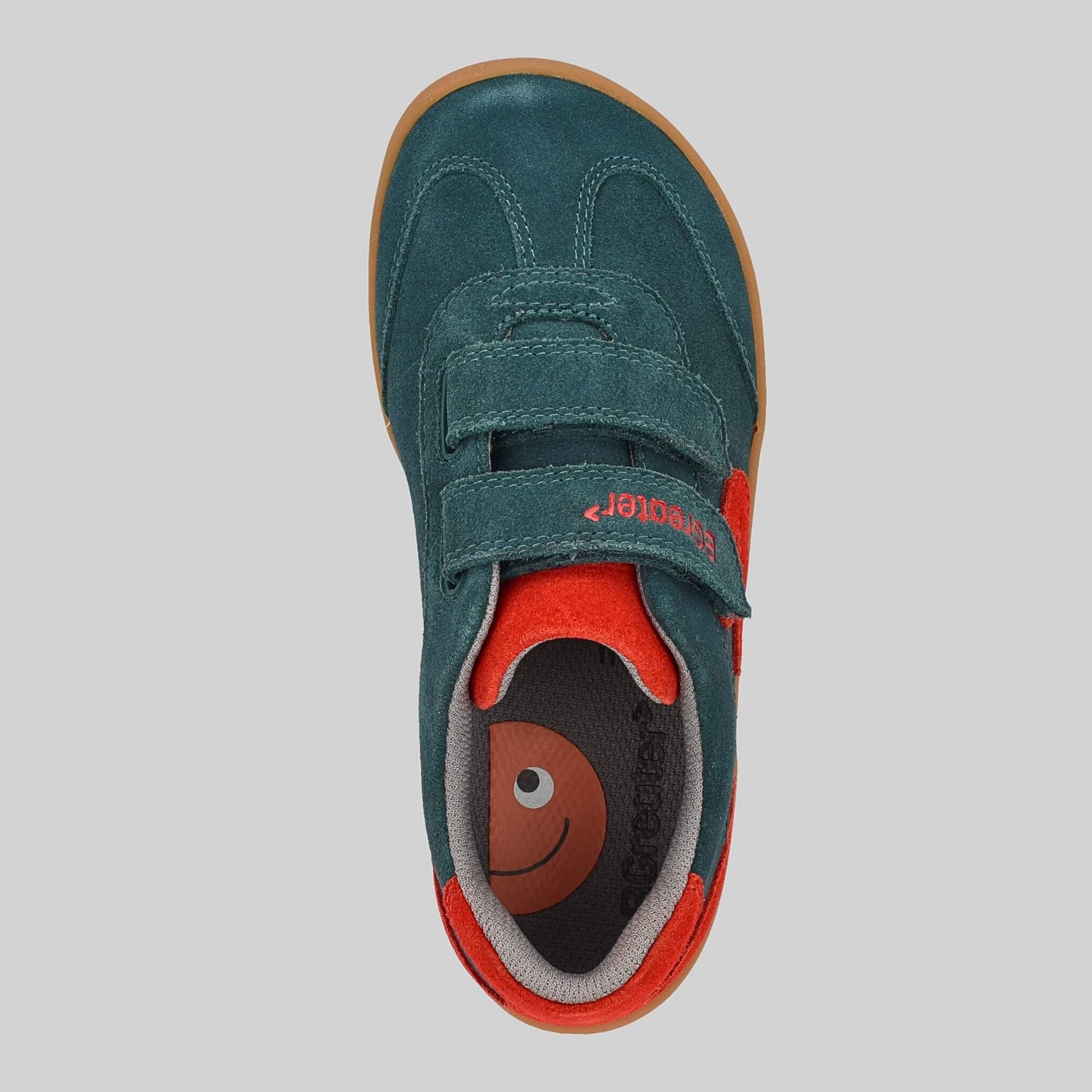 Kids Suede Velcro Trainer Green - Top