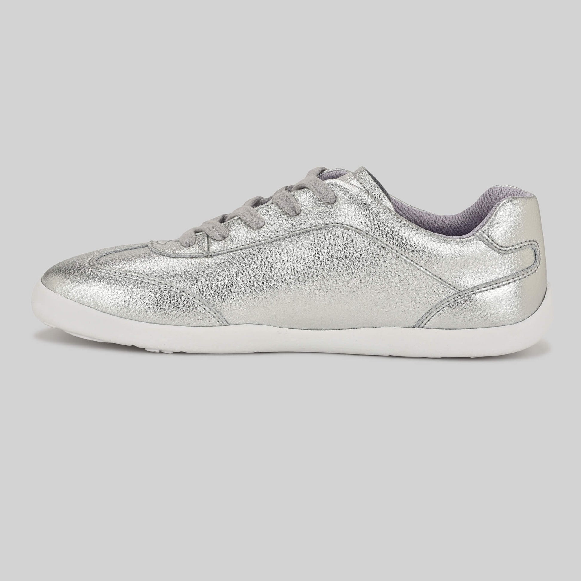 Kids Metallic Silver Trainer - Inside