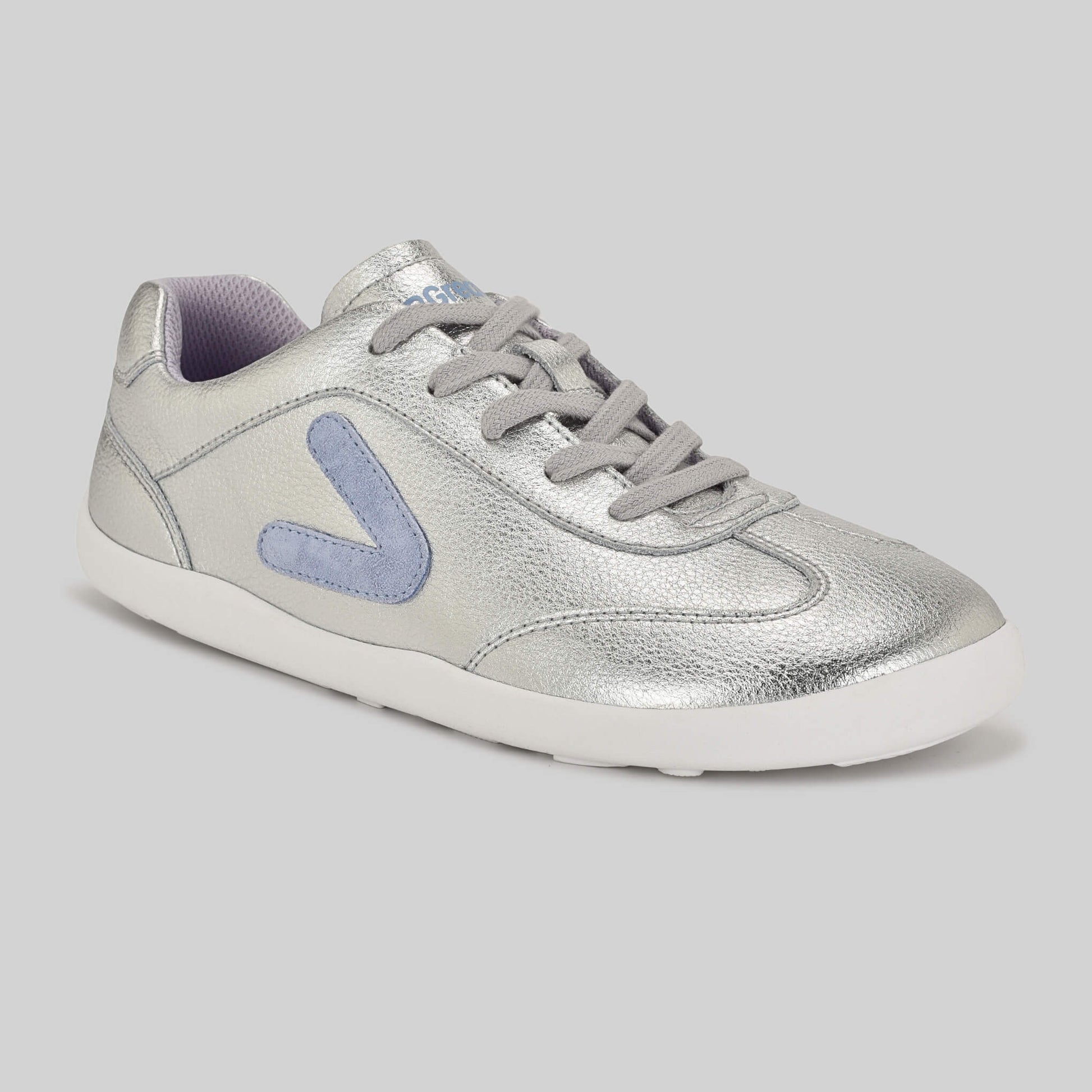 Kids Metallic Silver Trainer - Main