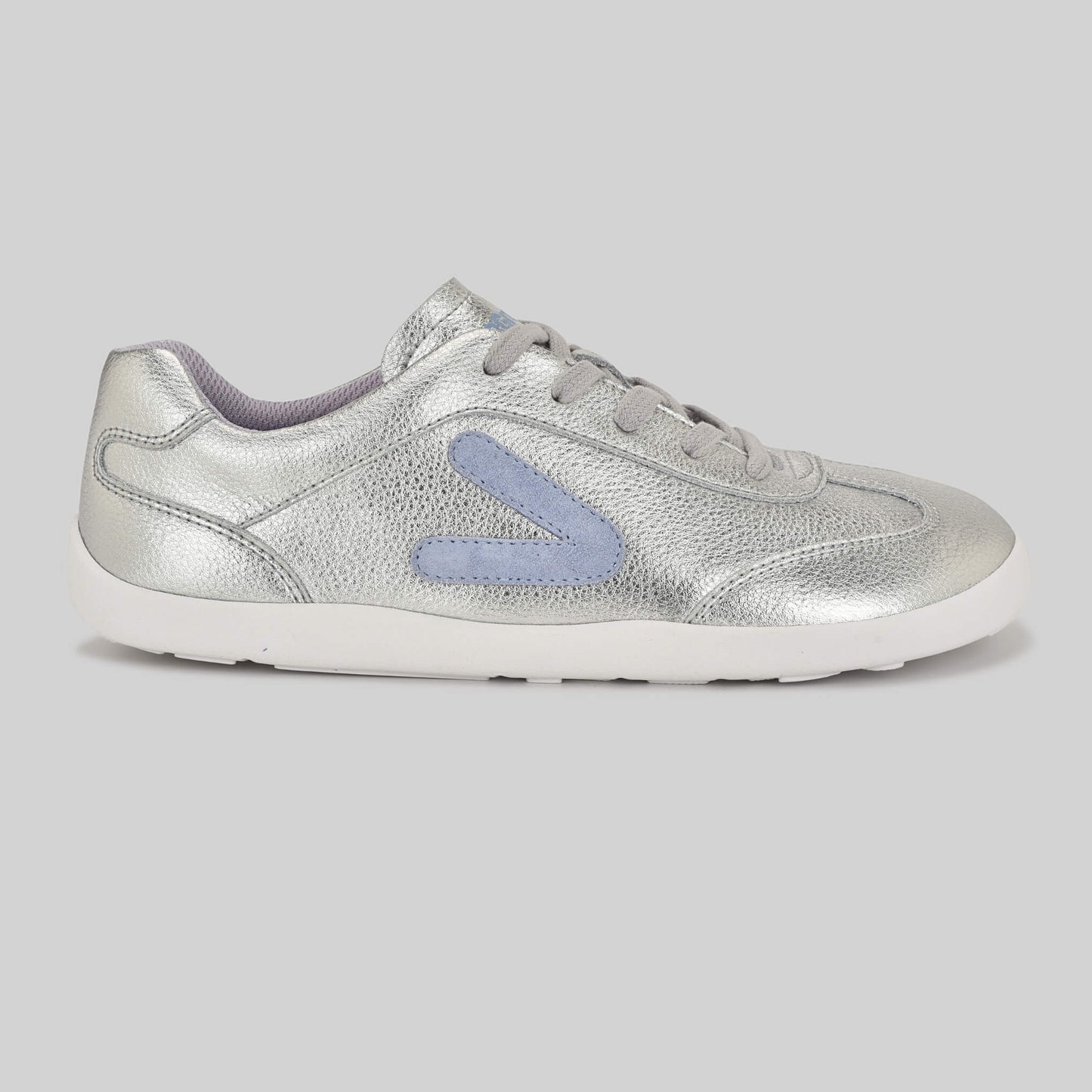 Kids Metallic Silver Trainer - Outside