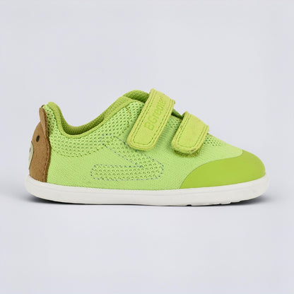 Lime Green barefoot toddler trainer - outside