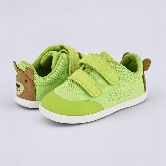 Lime Green barefoot toddler trainer - pair facing