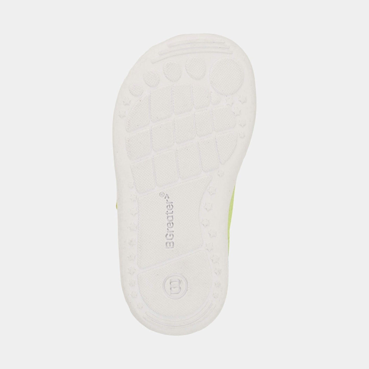 Lime Green barefoot toddler trainer - sole