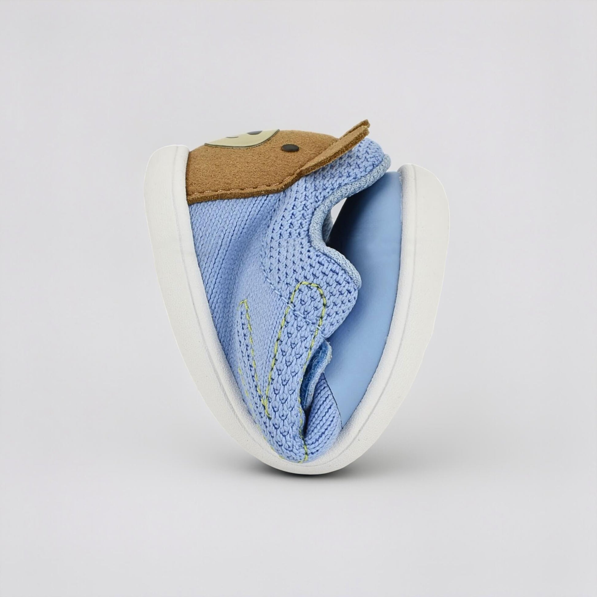 Mid Blue barefoot toddler trainer - flexed