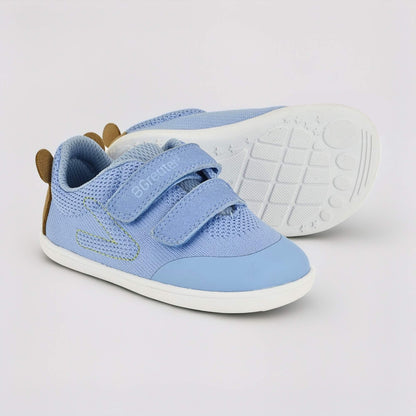 Mid Blue barefoot toddler trainer - pair with sole