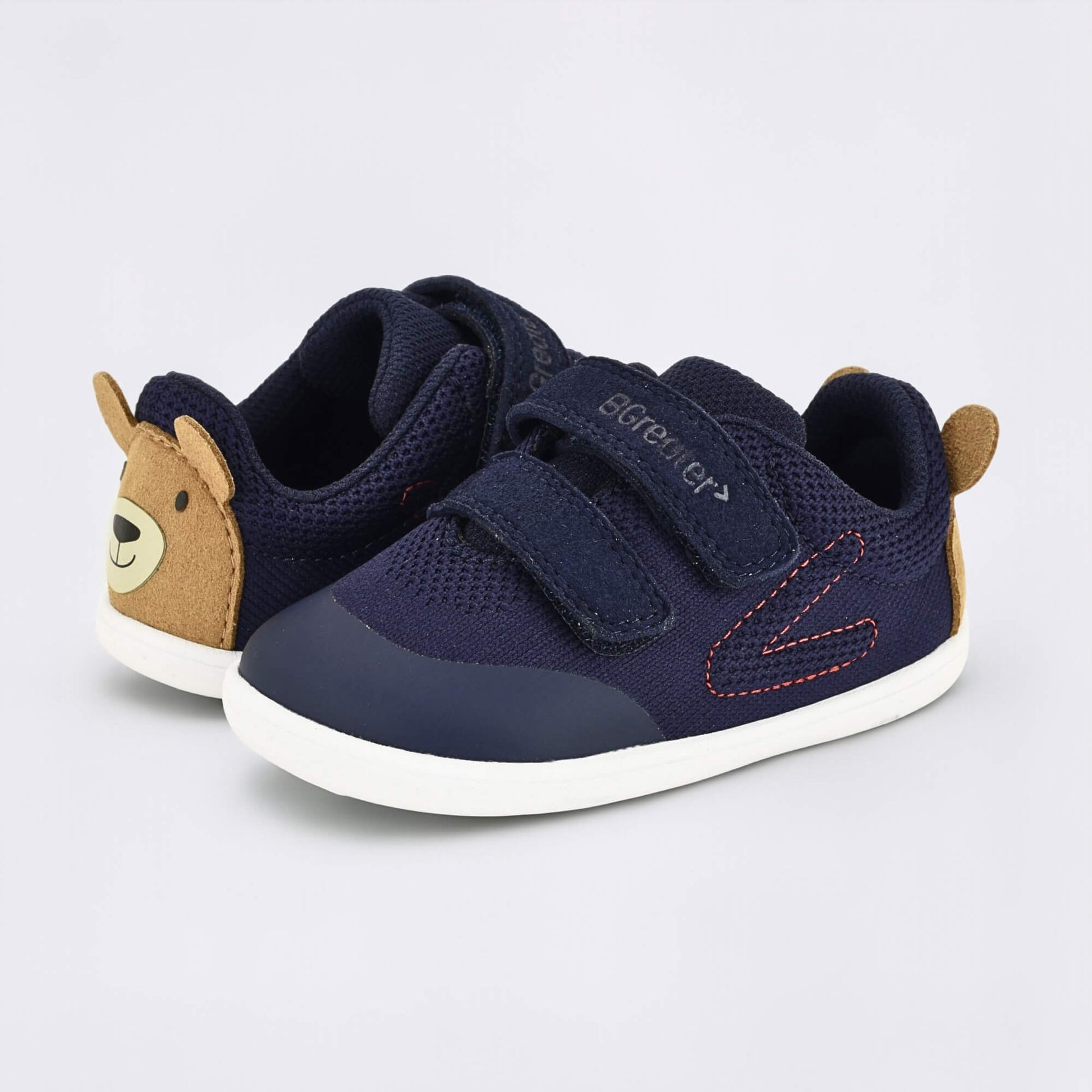 Navy barefoot toddler trainer - pair facing