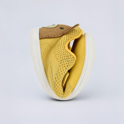 Ochre barefoot toddler trainer - flexed