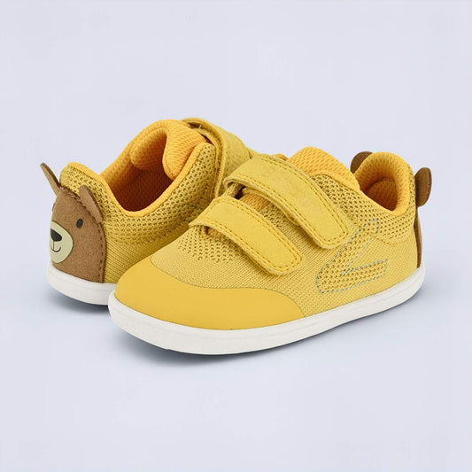 Ochre barefoot toddler trainer - pair facing