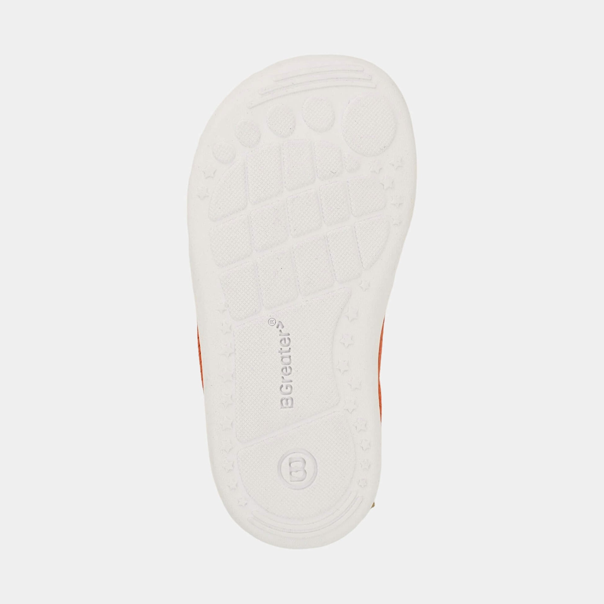 Orange barefoot toddler trainer - sole