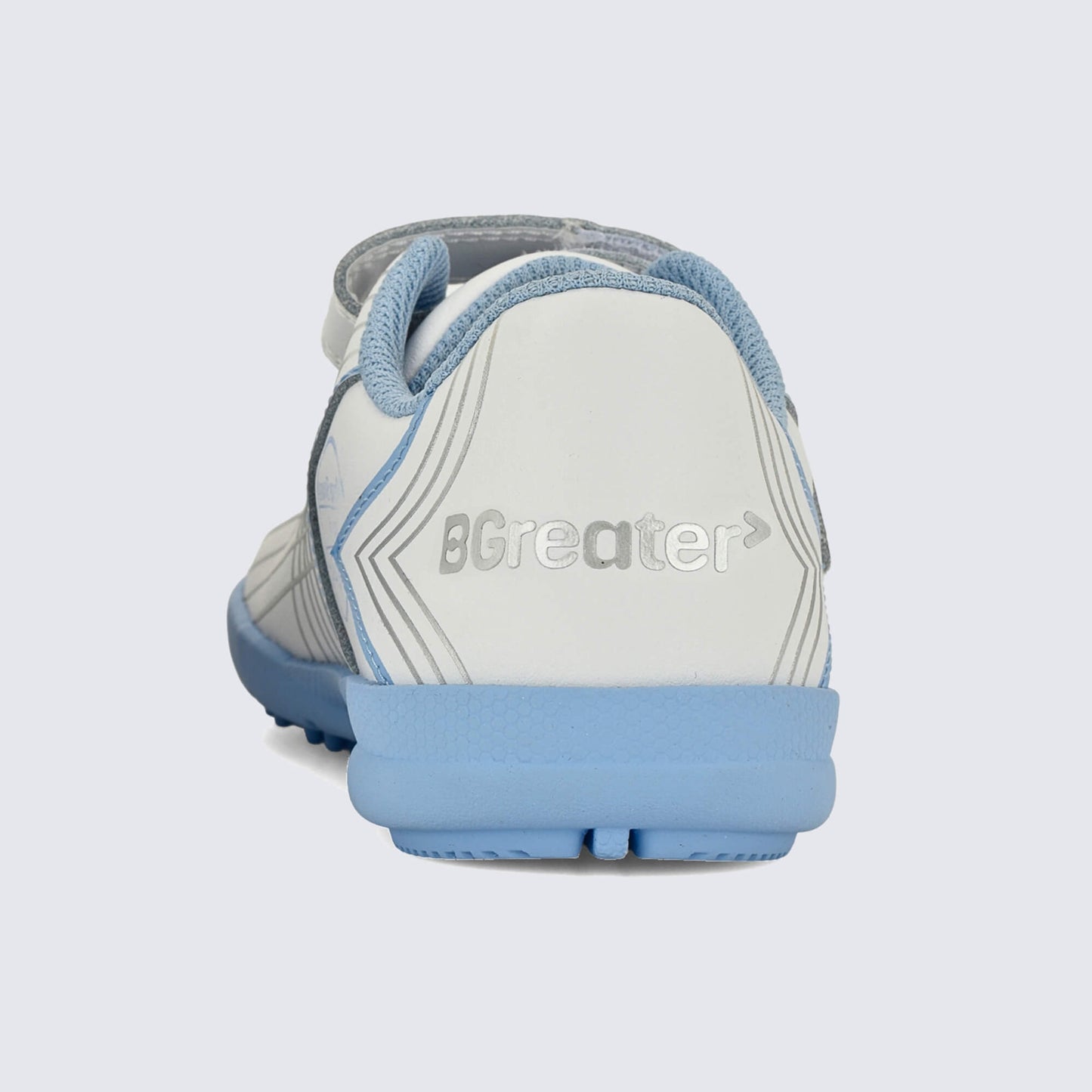 Kids Astro Turf Trainer in White Blue - back
