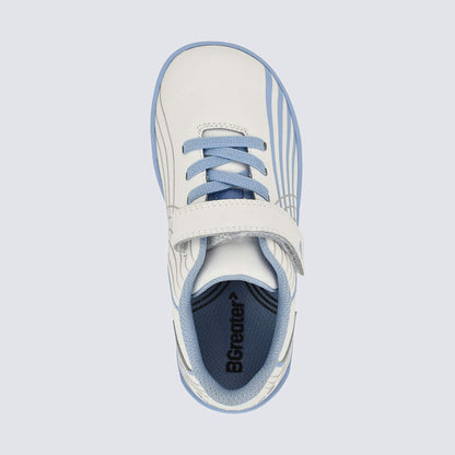 Kids Astro Turf Trainer in White Blue - top