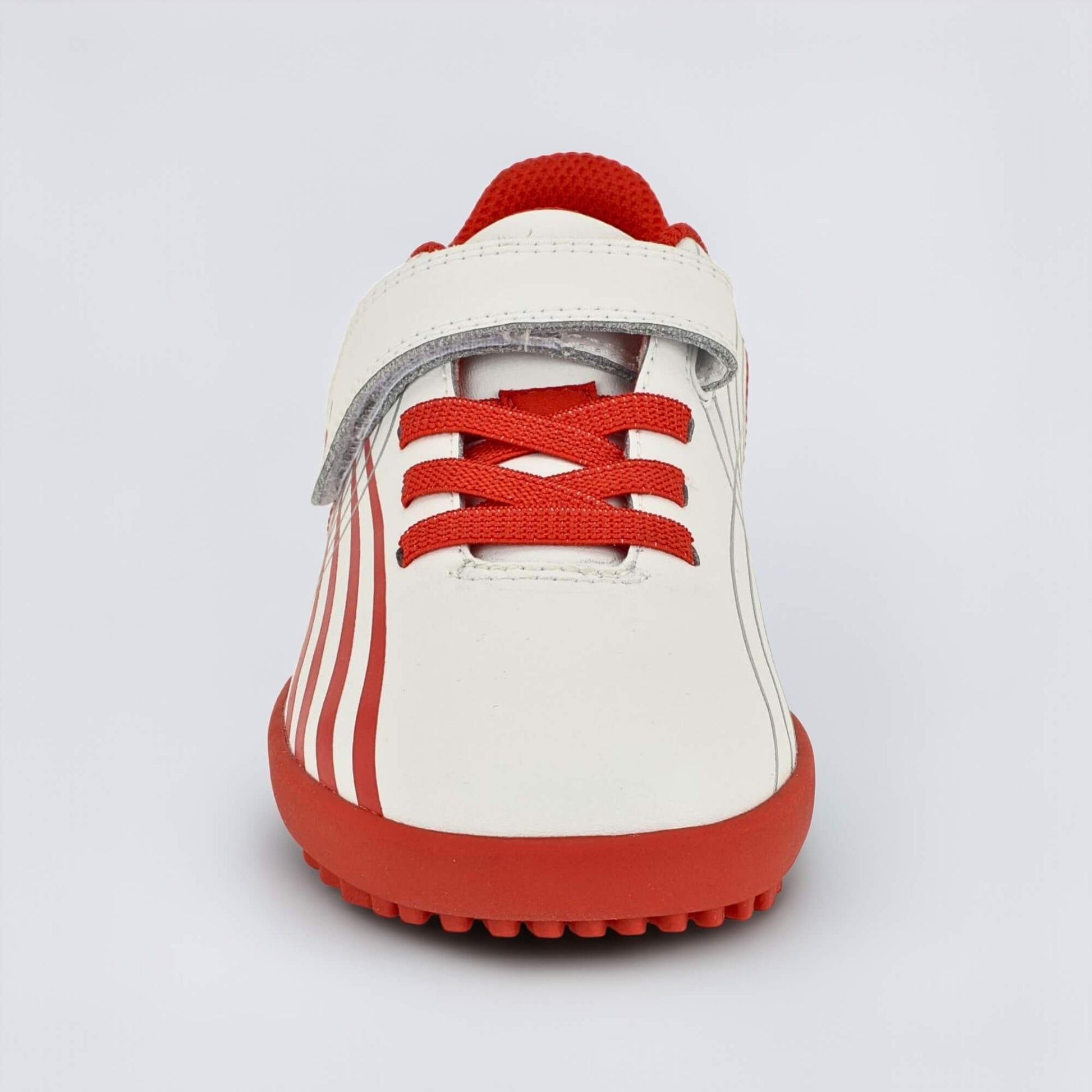 Kids Astro Turf Trainer in White Red - front