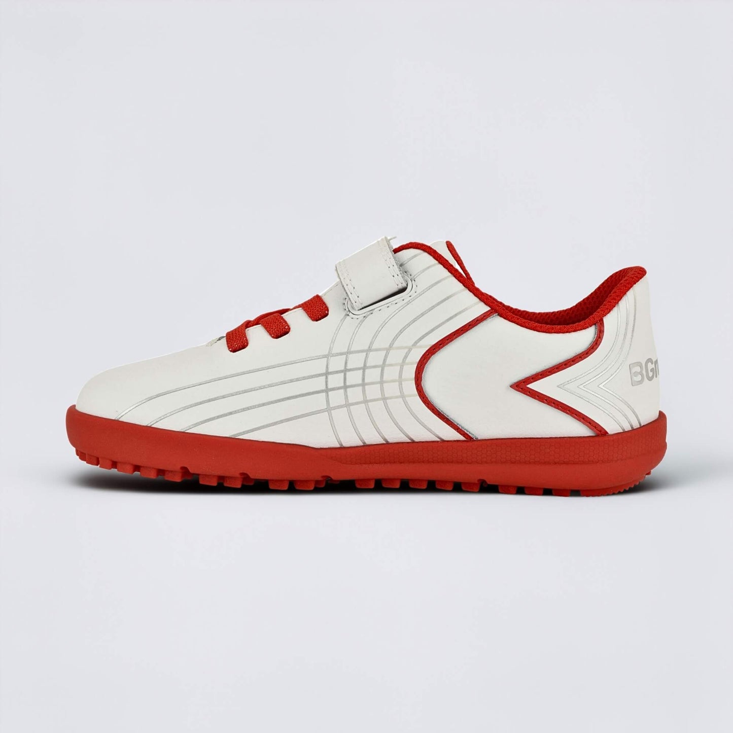Kids Astro Turf Trainer in White Red - inside