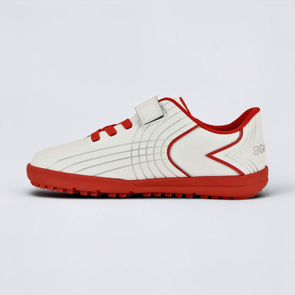 Kids Astro Turf Trainer in White Red - inside
