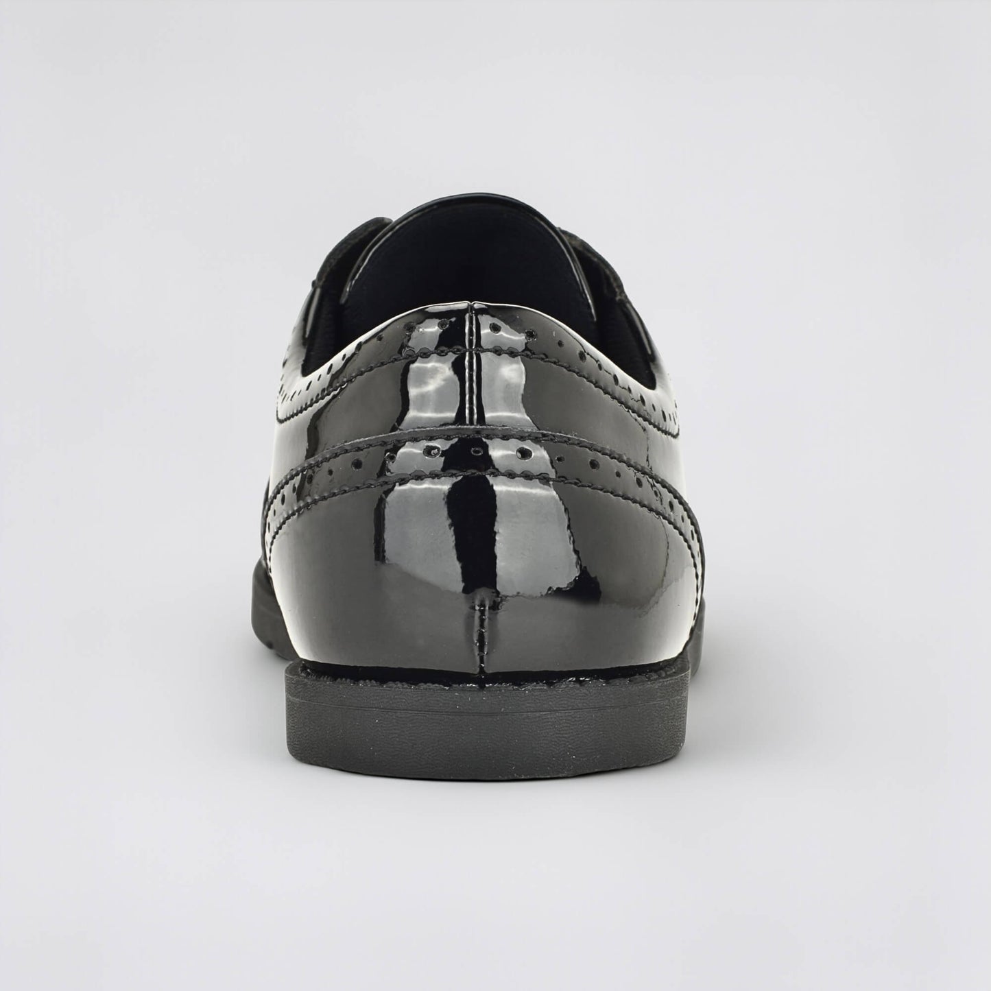 Girls Patent Black Barefoot School Shoe - back