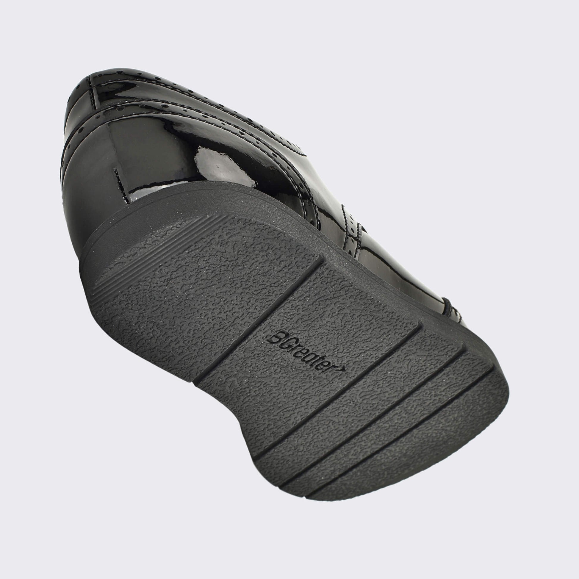 Girls Patent Black Barefoot School Shoe - floating