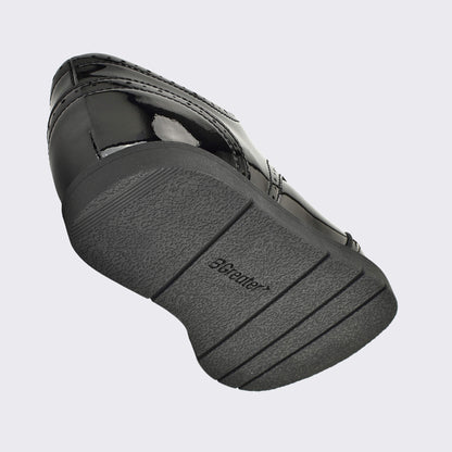 Girls Patent Black Barefoot School Shoe - floating