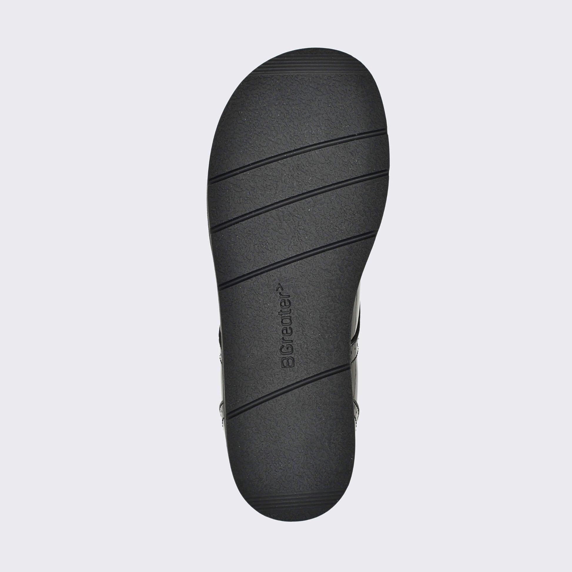 Girls Patent Black Barefoot School Shoe - sole