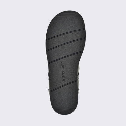 Girls Patent Black Barefoot School Shoe - sole