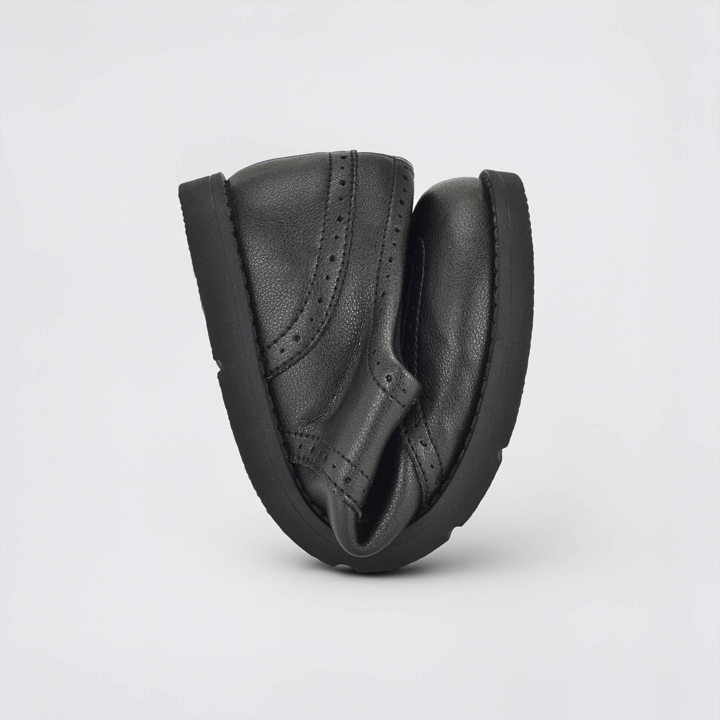 Girls Black Barefoot School Shoe - flexed