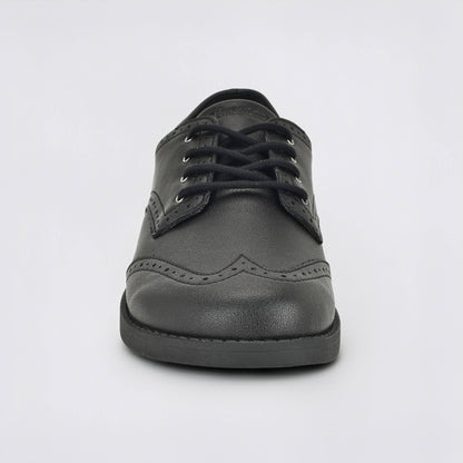 Girls Black Barefoot School Shoe - front