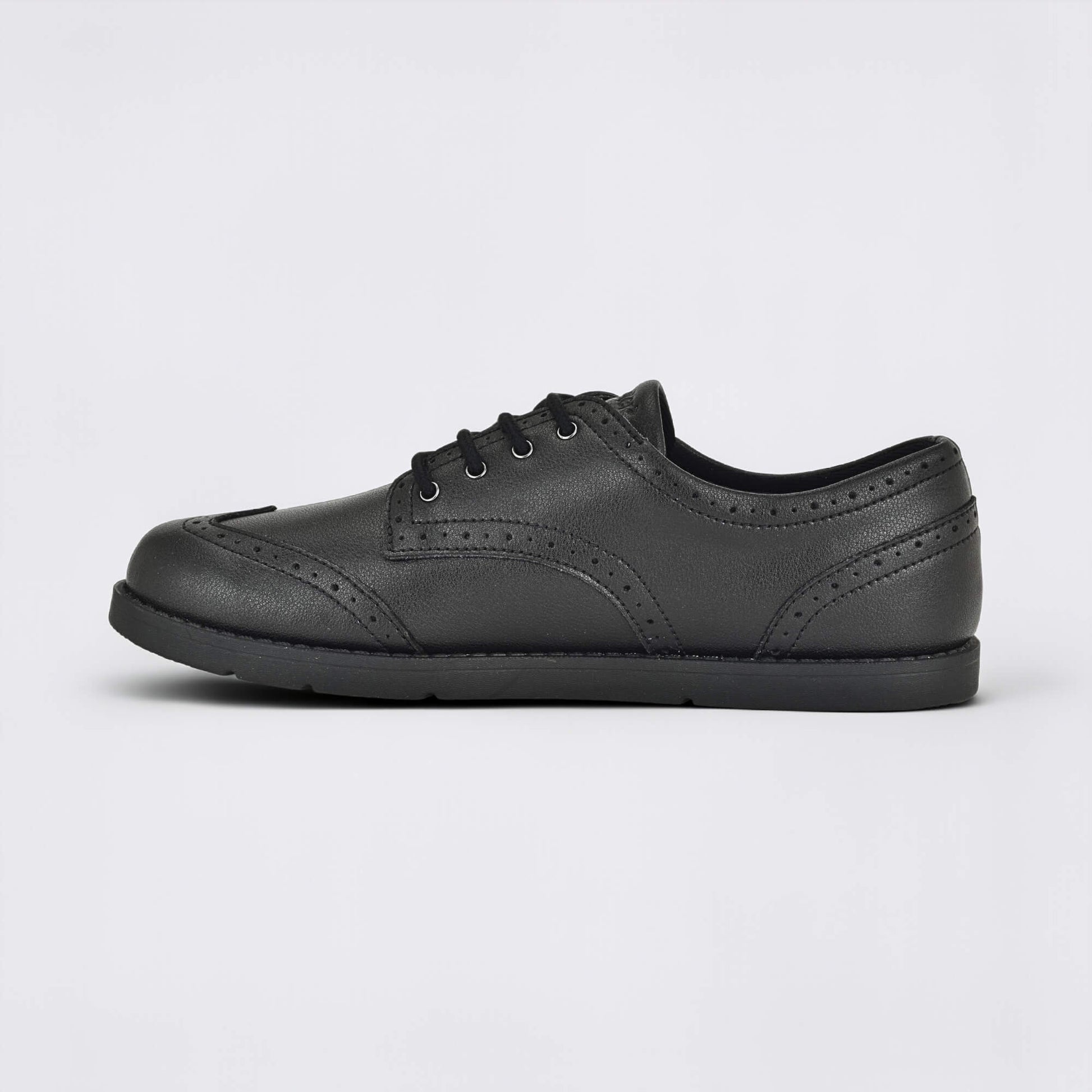 Girls Black Barefoot School Shoe - inside