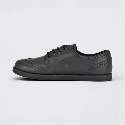 Girls Black Barefoot School Shoe - inside