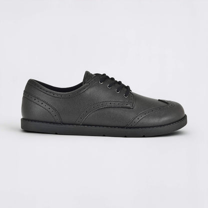 Girls Black Barefoot School Shoe - outside