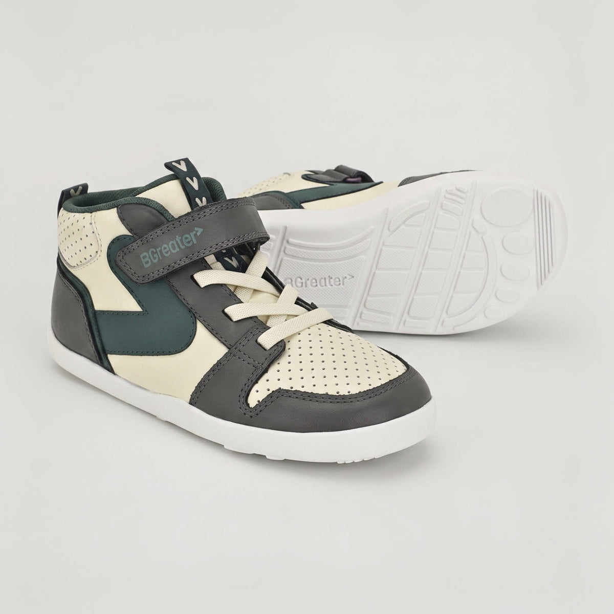 Cooper Grey Green Trainer - pair with sole