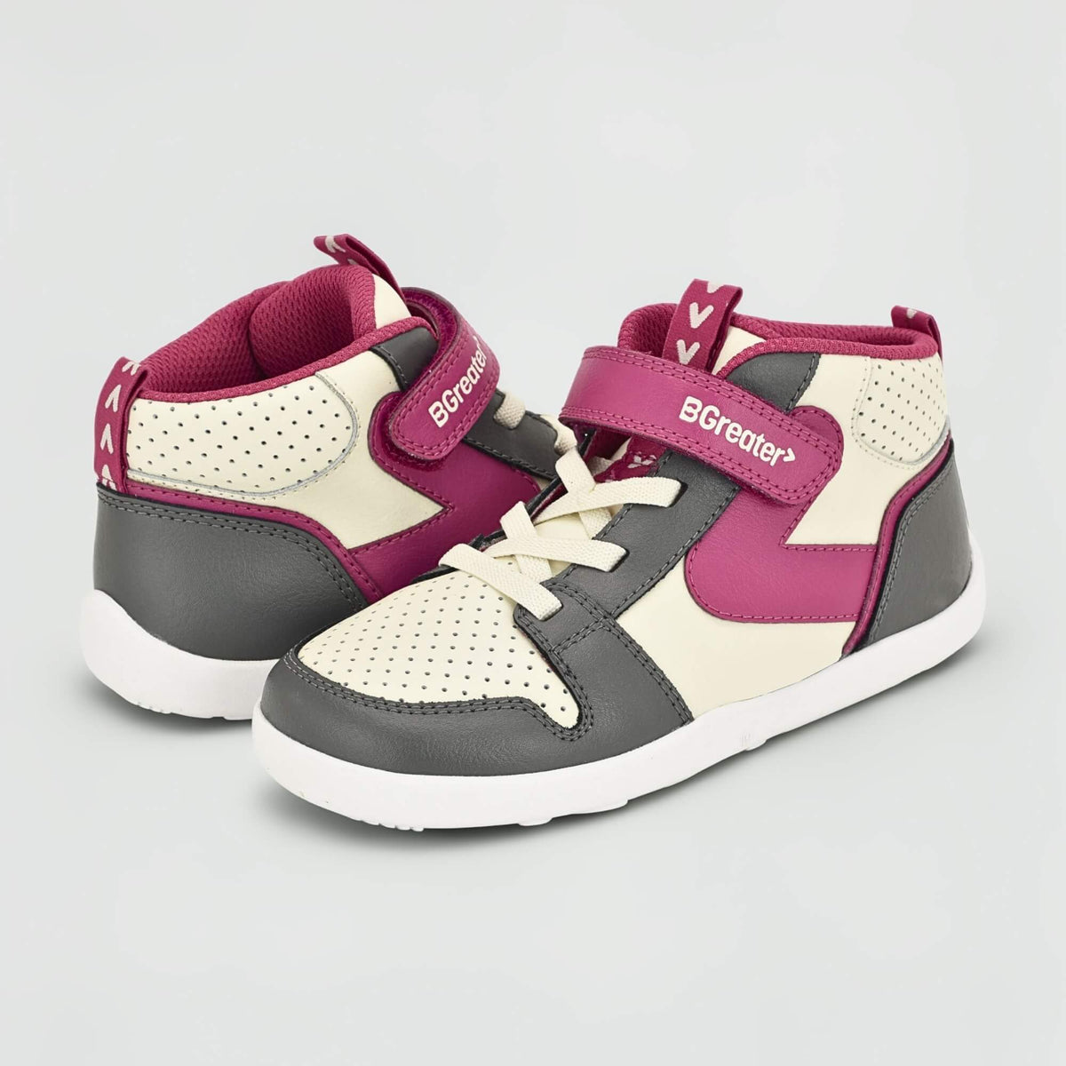 Cooper Grey Pink Trainer - pair facing