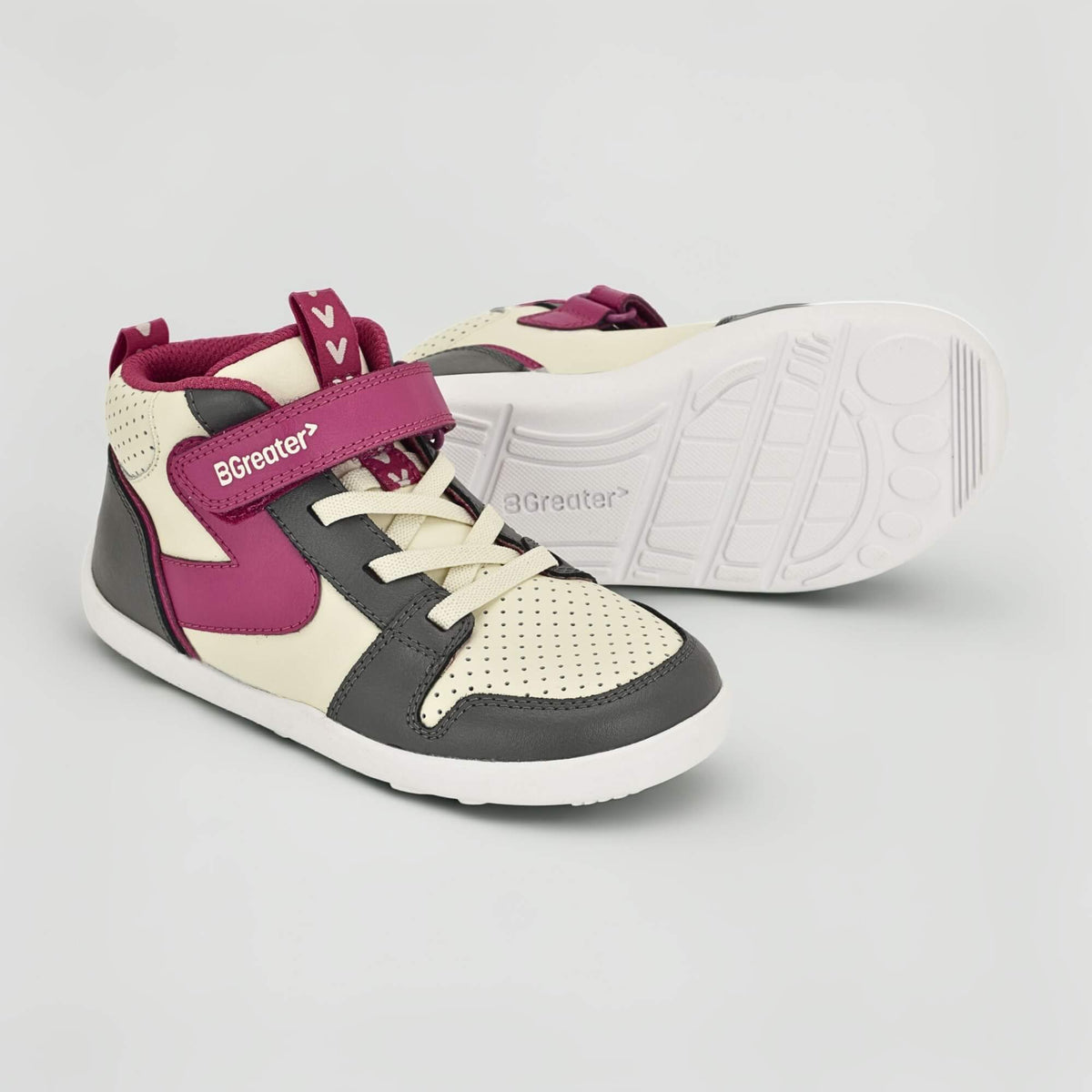 Cooper Grey Pink Trainer - pair with sole
