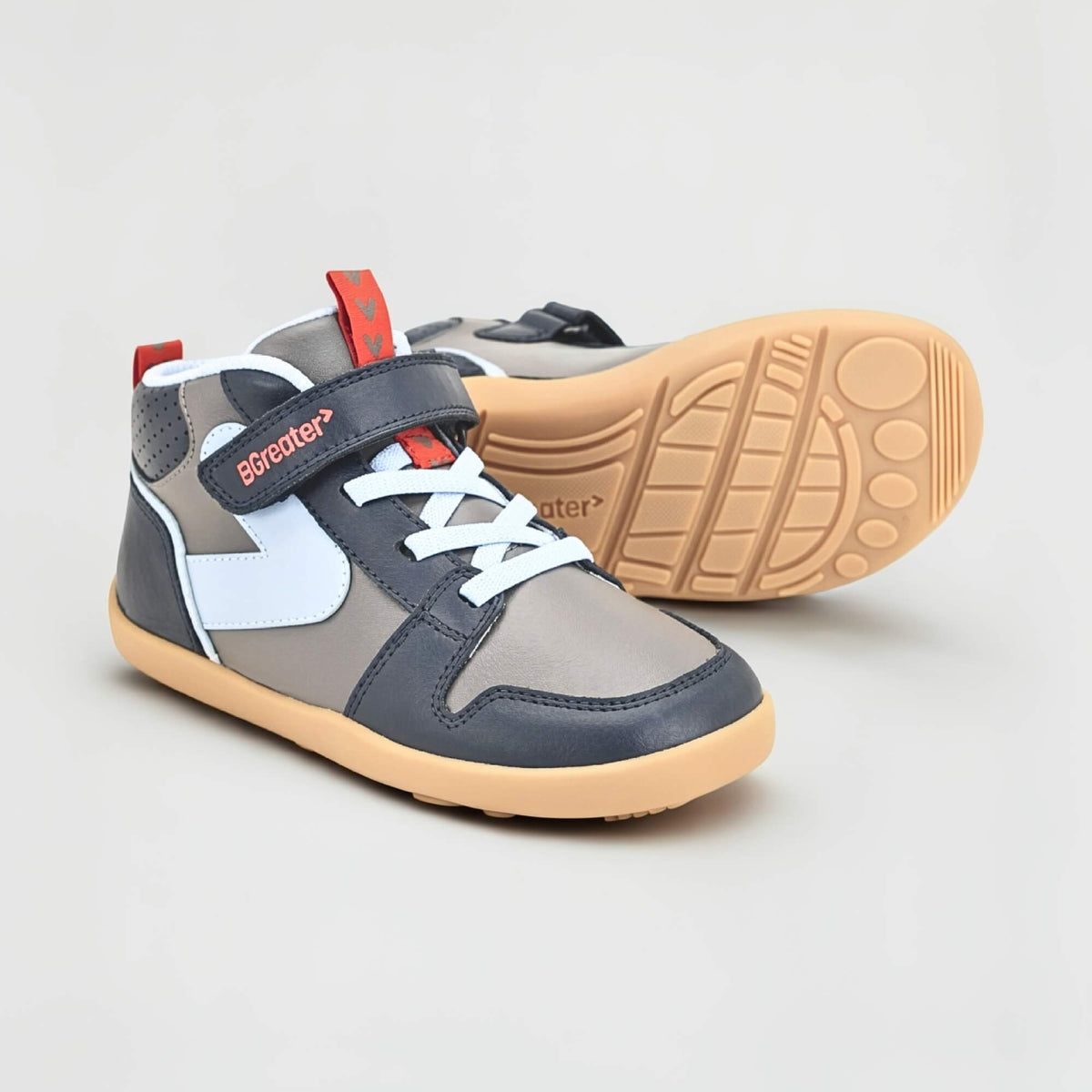 Cooper Grey Trainer - pair with sole