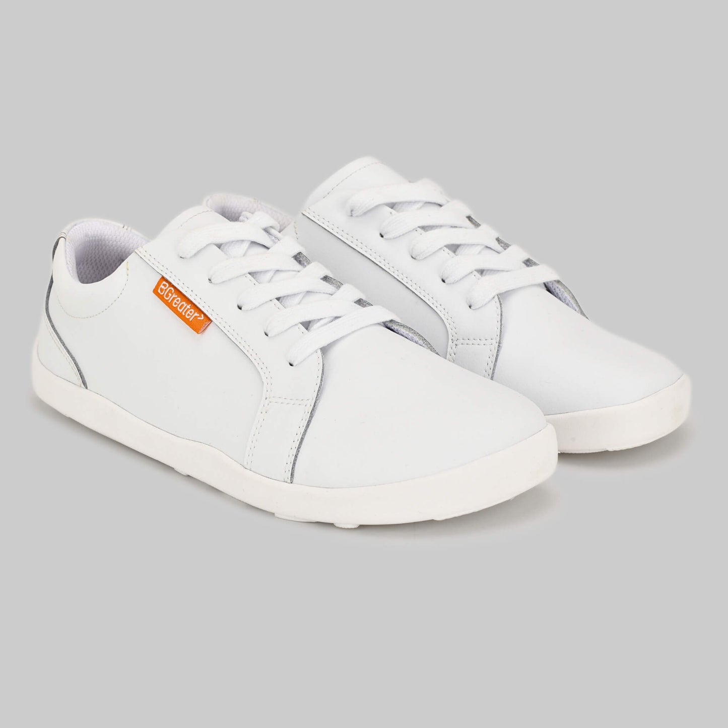 Girls & Boys White Edgley Trainer | Kids Barefoot Shoes | Side both