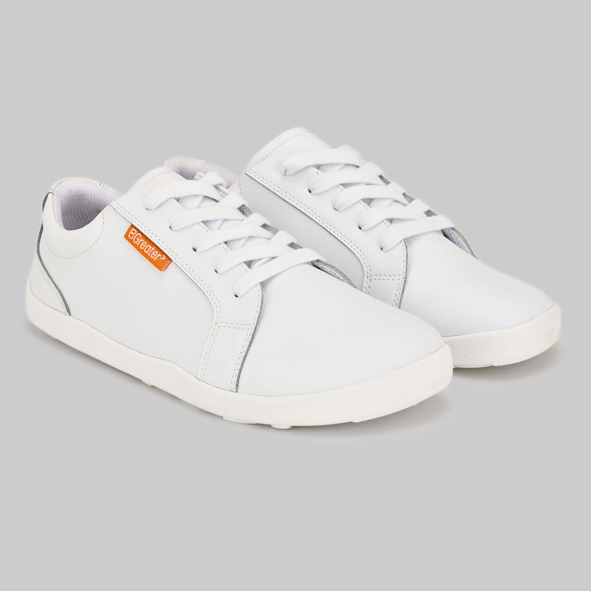 Girls & Boys White Edgley Trainer | Kids Barefoot Shoes | Side both