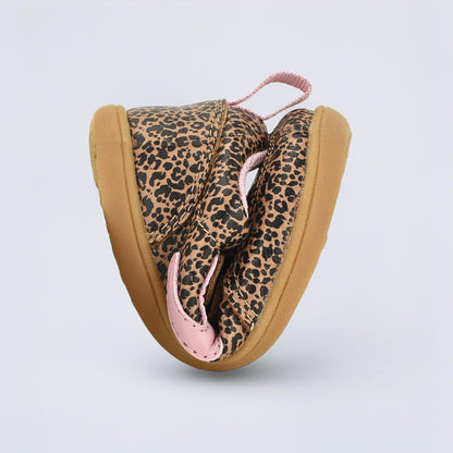 Leopard barefoot toddler trainer - flexed