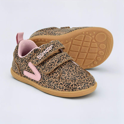 Leopard barefoot toddler trainer - pair with sole